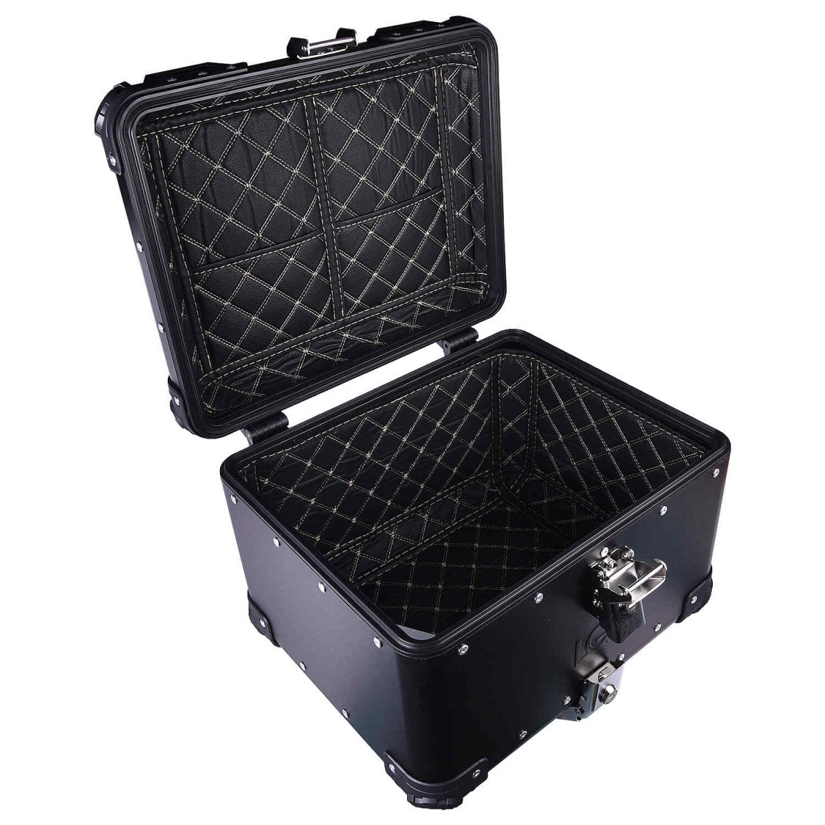 LGP 45L black aluminum motorcycle top box with backrest