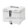 LGP 45L white aluminum motorcycle top box with backrest

