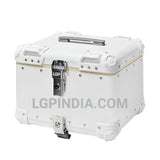 LGP 45L white aluminum motorcycle top box with backrest


