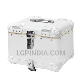 LGP 45L white aluminum motorcycle top box with backrest

