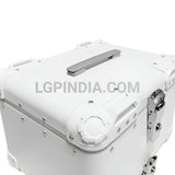 LGP 45L white aluminum motorcycle top box with backrest

