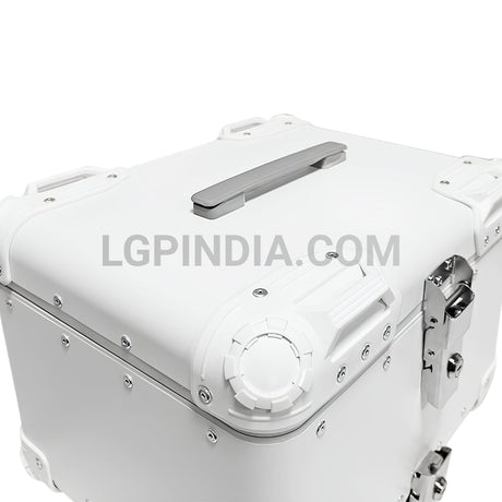LGP 45L white aluminum motorcycle top box with backrest

