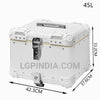 LGP 45L white aluminum motorcycle top box with backrest

