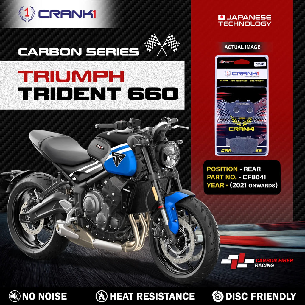 CRANK1 CFB041 carbon rear brake pads for Triumph Trident 660