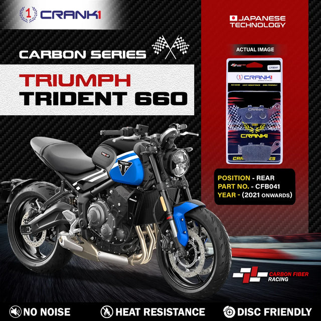 CRANK1 CFB041 carbon rear brake pads for Triumph Trident 660