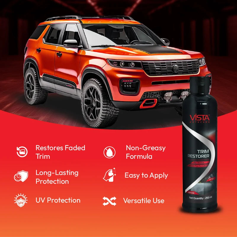 VISTA Auto Care Trim Restorer 250 ml for restoring faded automotive exterior plastic and vinyl trim