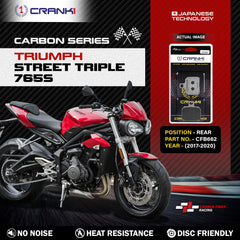 CRANK1 Carbon Rear Brake Pads CFB662 for Triumph Street Triple 765S 2017-2020