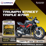 CRANK1 Ceramic Front Brake Pads CRM1309 for Triumph Street Triple 675 R HH Rated Motorcycle Brake Pads