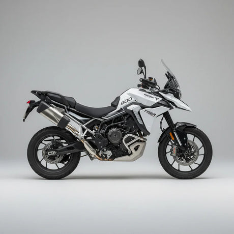 Barrel Storm stainless steel slip-on exhaust for Triumph Tiger 900 GT 2025 adventure motorcycle