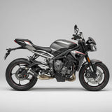 Outlaw 2.0 stainless steel slip-on exhaust with link pipe for Triumph Street Triple 765 2014-2022