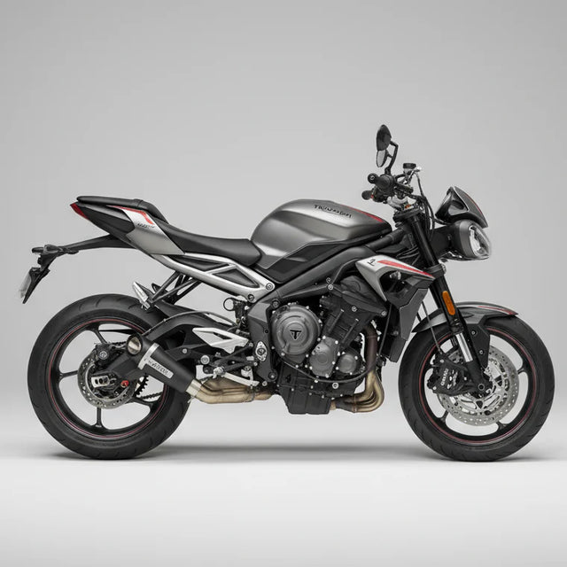 Outlaw 2.0 stainless steel slip-on exhaust with link pipe for Triumph Street Triple 765 2014-2022