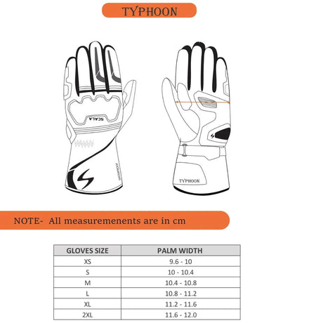 Scala Typhoon black waterproof motorcycle riding gloves

