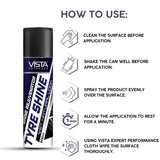 Vista Auto Care Tyre Shine Spray 500ml car and bike tyre polish

