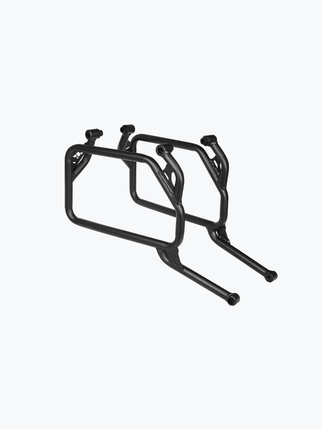 Aragorn saddle stay installed on Royal Enfield Himalayan 450 black mild steel luggage support