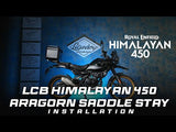 Aragorn saddle stay installed on Royal Enfield Himalayan 450 black mild steel luggage support