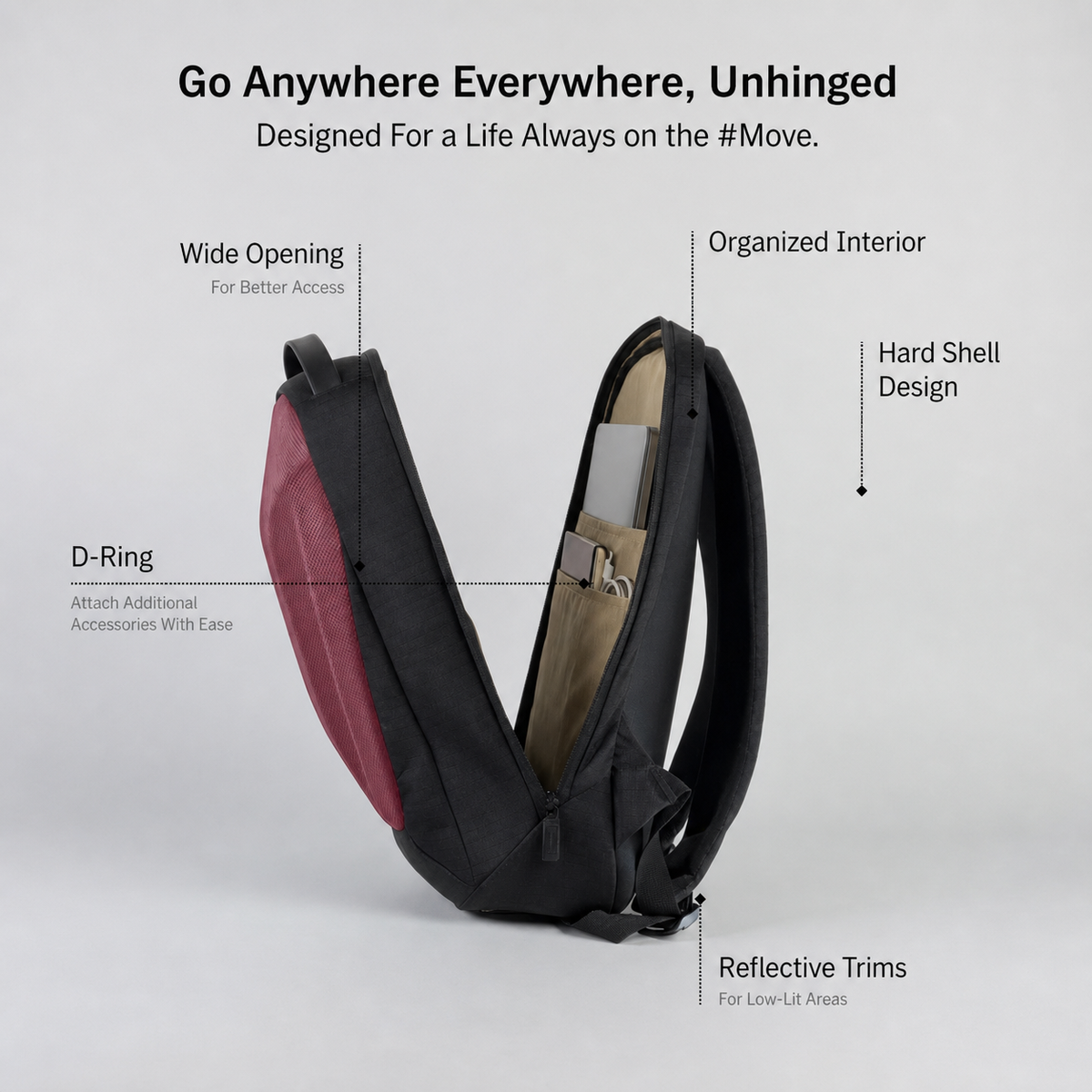 Vantora Switch Sling Backpack 15L – Convertible Water-Resistant Everyday Carry Bag for Work, Travel and Daily Commute