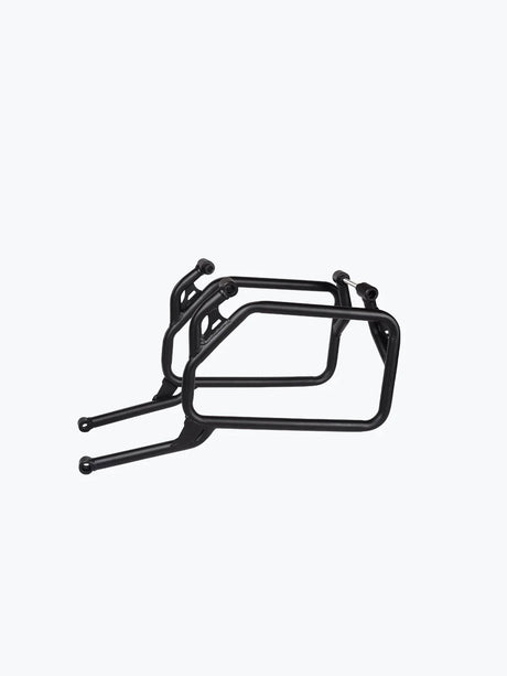 Aragorn saddle stay installed on Royal Enfield Himalayan 450 black mild steel luggage support