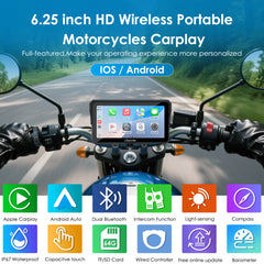 Carpuride W602BS Pro 6-inch BMW motorcycle CarPlay display
