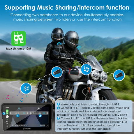 Carpuride W602BS Pro 6-inch BMW motorcycle CarPlay display
