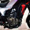 MotoCare black upper lower crash guard installed on Hero XPulse 210 protecting engine and frame