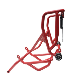 MotoCare red upper lower crash guard installed on Hero XPulse 210 protecting engine and frame