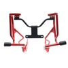 MotoCare red upper lower crash guard installed on Hero XPulse 210 protecting engine and frame