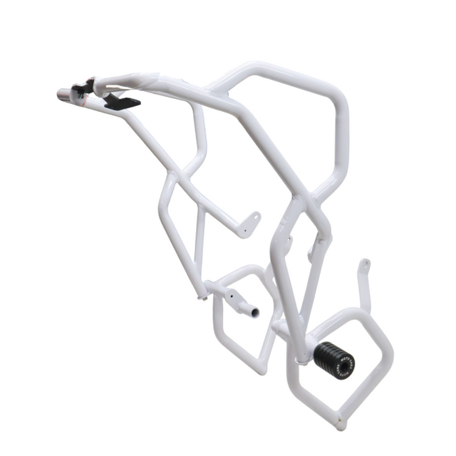MotoCare white upper lower crash guard for TVS Apache RTX 300 engine frame protection motorcycle accessory