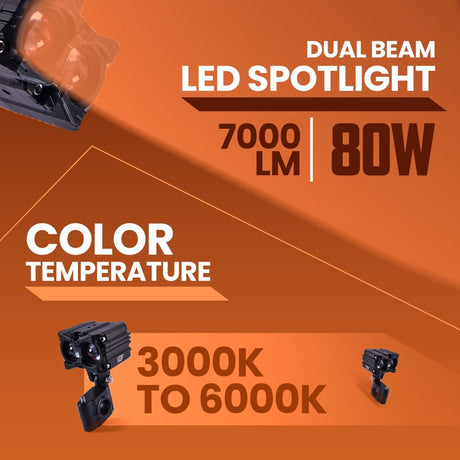 LGP MK05 80W 7000LM dual beam LED spotlight pair

