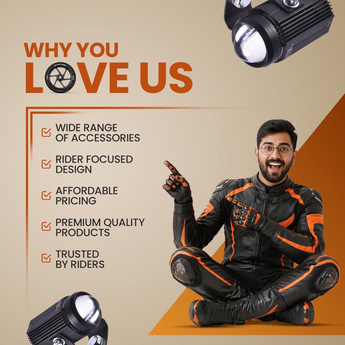 LGP MINI DRIVE 3000LM motorcycle spotlight
