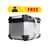 LGP Top Box 55L Premium Silver Plane With Free Back Rest Pad