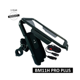 BOBO BM11 PRO PLUS waterproof bike phone holder with wireless charging on motorcycle handlebar