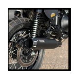 Rhino Racing Stainless Steel Exhaust for Royal Enfield Meteor 350 | Performance Exhaust | Black & Chrome