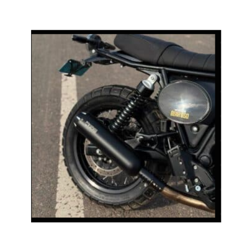 Rhino Racing Stainless Steel Exhaust for Royal Enfield Meteor 350 | Performance Exhaust | Black & Chrome