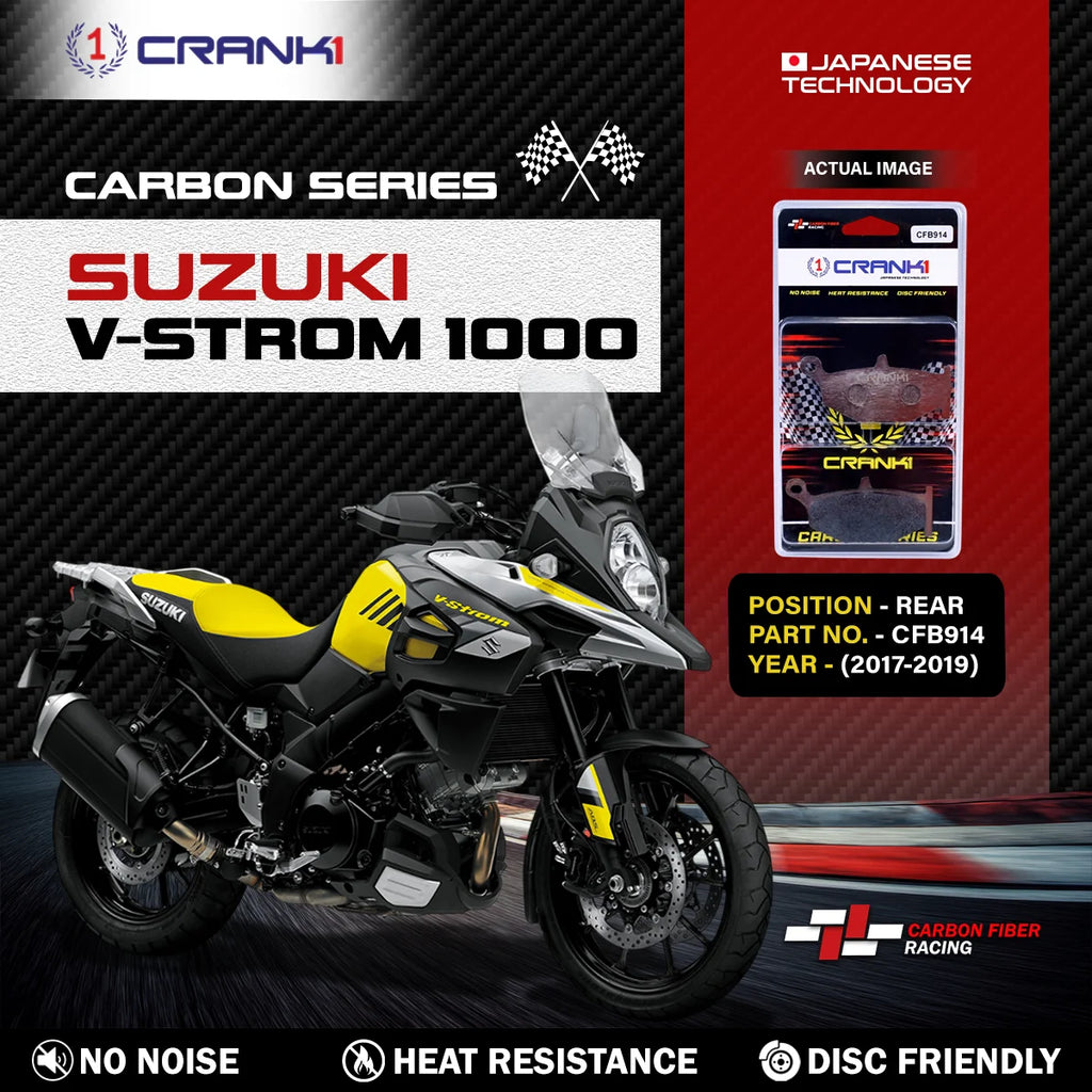 CRANK1 CFB914 carbon rear brake pads for Suzuki V-Strom 1000 2017-2019