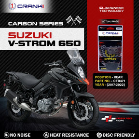 CRANK1 CFB471 Carbon Rear Brake Pads for Suzuki V-Strom 650 2017-2022