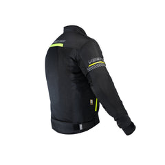 Moto Torque VENTO riding jacket cyber neon green front view with CE Level 2 armor