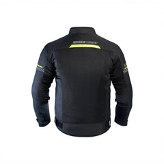 Moto Torque VENTO riding jacket cyber neon green front view with CE Level 2 armor