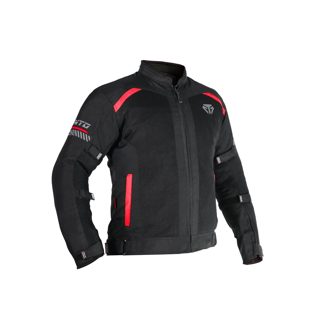 Moto Torque VENTO raging red riding jacket front view CE Level 2 armor