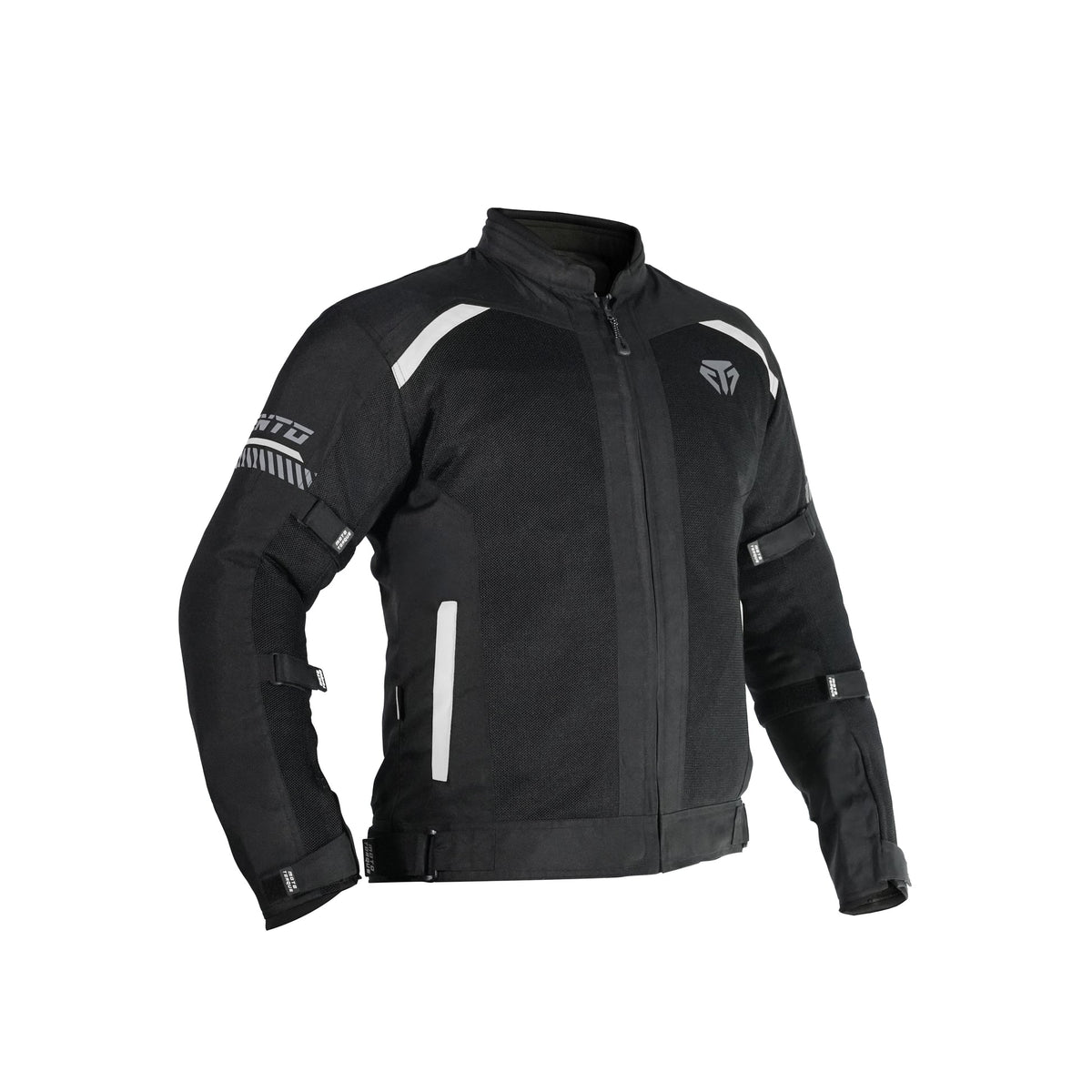 Moto Torque VENTO Riding Jacket White | CE Level 2 Armored Motorcycle Jacket with 3M Reflective Safety & Ventilated Mesh