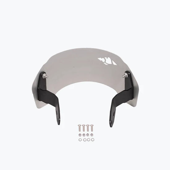 Legundary Custom Zephyr Visor for Yamaha XSR 155 Black Silver Mild Steel Aluminium Windshield