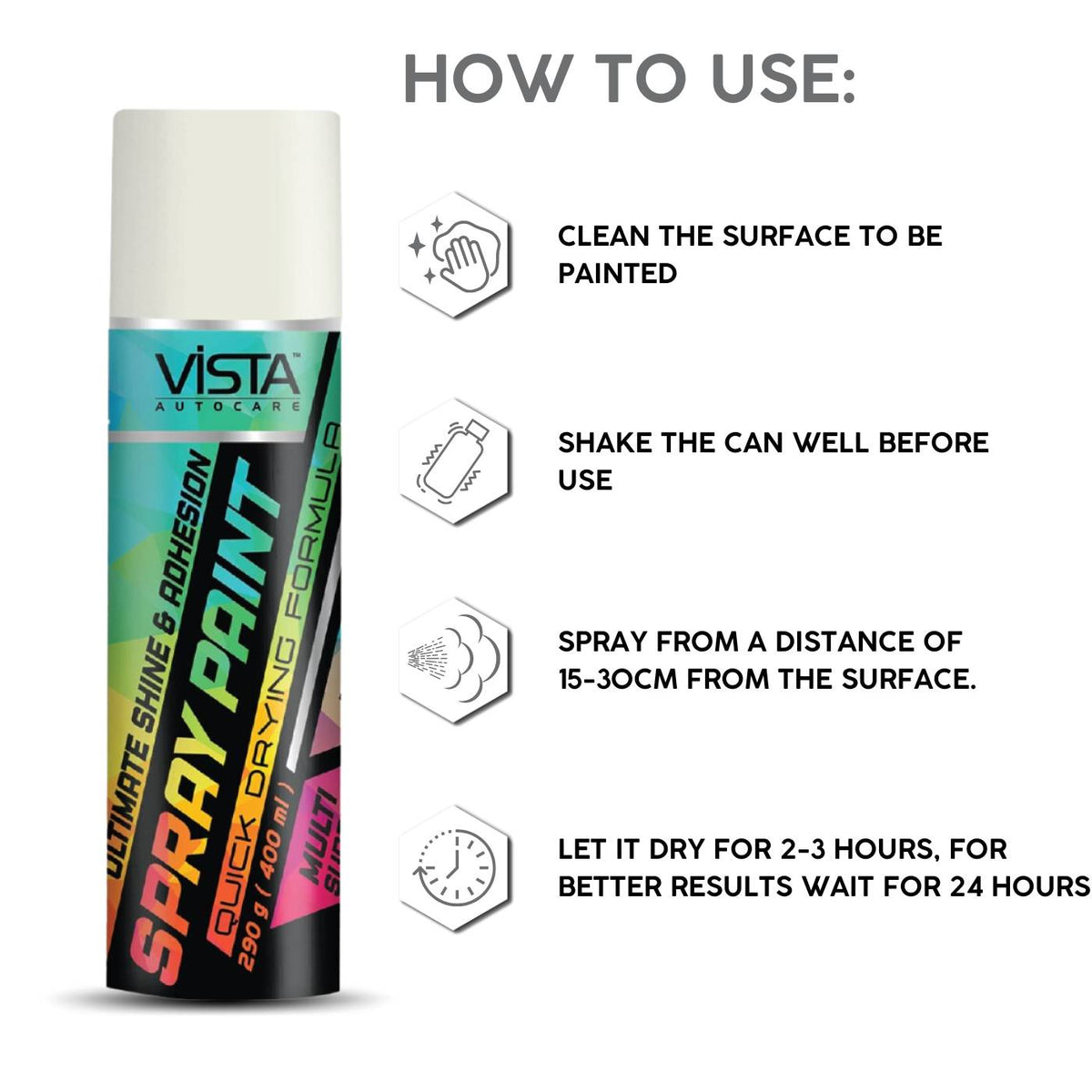 Vista Pearl White Spray Paint 400 ml
