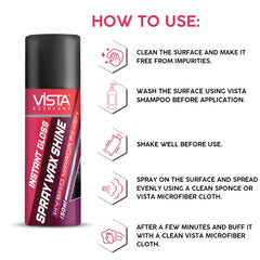 Vista Auto Care Spray Wax Shine 150ml car spray wax with UV protection

