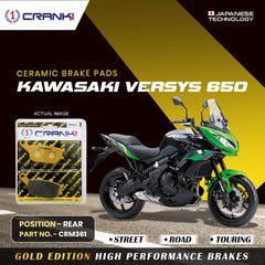 CRANK1 Ceramic Rear Brake Pads CRM361 for Kawasaki Versys 650 HH Rated Disc Brake Pads