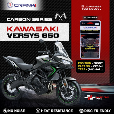 CRANK1 CFB241 carbon front brake pads for Kawasaki Versys 650 2013–2021