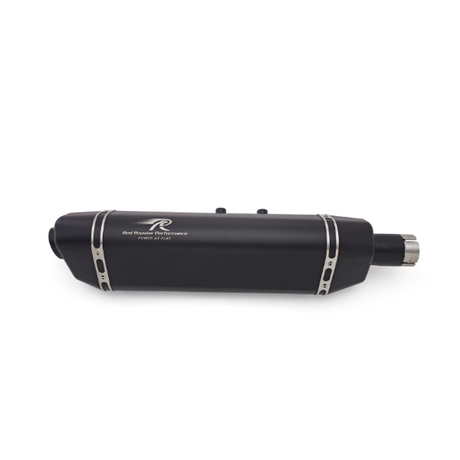 Red Rooster Vertex Black Matte Exhaust for Royal Enfield Himalayan and Scram 411 performance upgrade