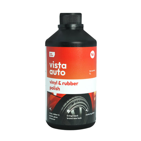 Vista Auto Care Vinyl & Rubber Polish 1L for car interior and dashboard


