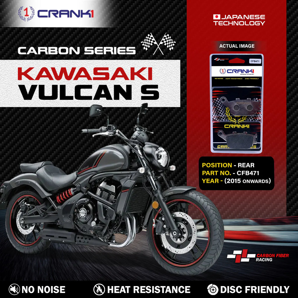 CRANK1 CFB471 Carbon Brake Pads for Kawasaki Vulcan S Rear