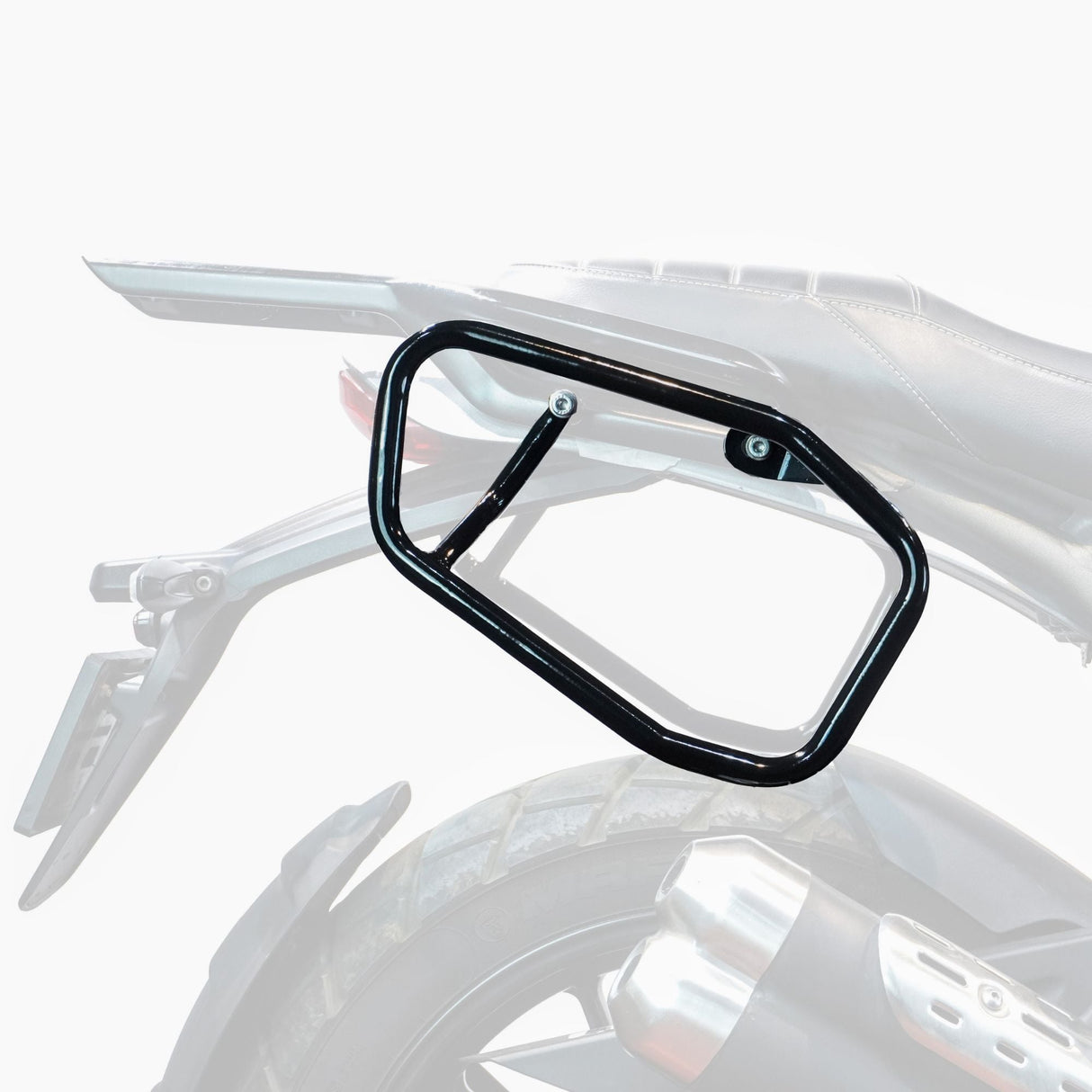 Auto Engina Saddle Stay for Triumph Scrambler 400X in black for soft saddle bags and motorcycle luggage support