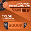LGP DK-550 Pro 90W LED spotlight pair for bike and car

