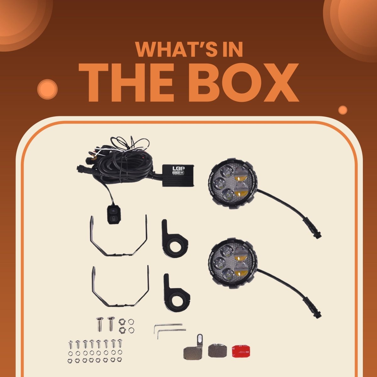 LGP DK-550 Pro 90W LED spotlight pair for bike and car

